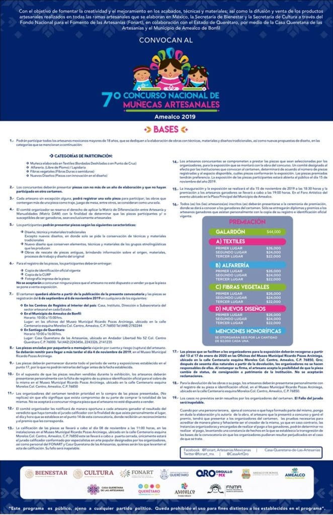 Se realizará la 7ª edición del concurso nacional de muñecas artesanales