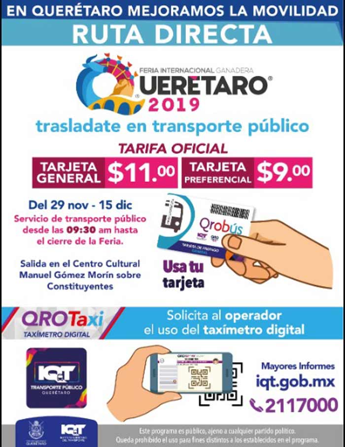 Vas a la Feria Ganadera de Querétaro y sin carro, conoce aquí las rutas que te llevan y sus horarios