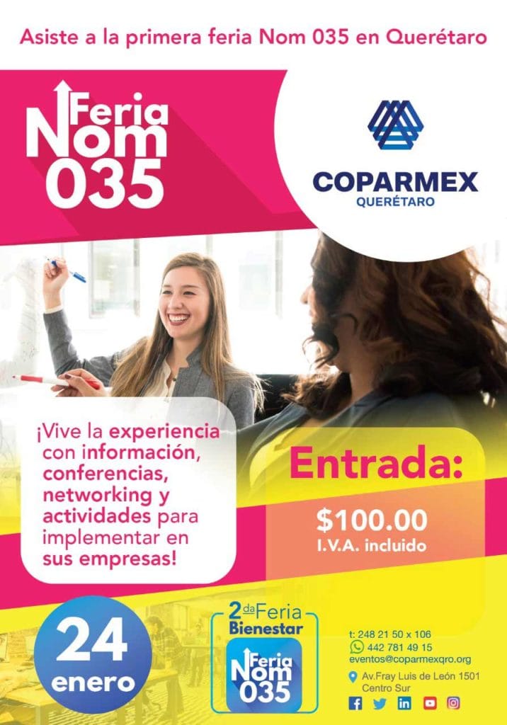 ¿Conoces la NOM 035? Coparmex Qurétaro realizará Feria dedicada a este tema el 24 de Enero