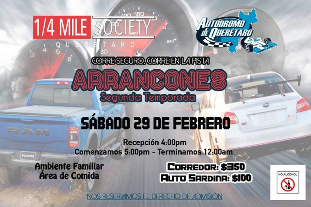 ¿Te gusta la velocidad?, inicia 2da Edición de Arrancones en el Autódromo de Querétaro