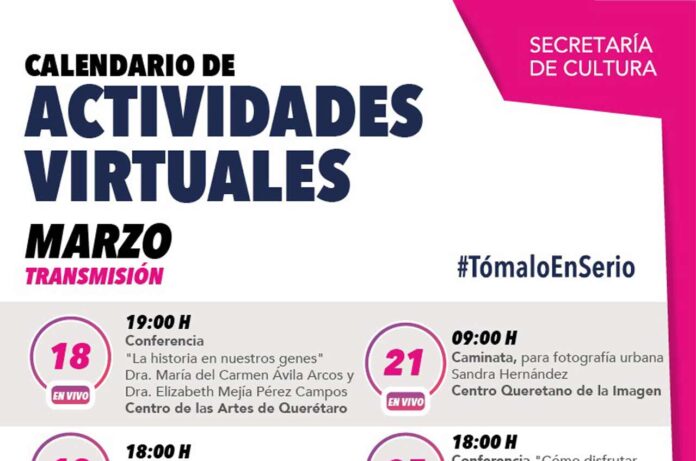 SECULT presenta calendario de actividades virtuales