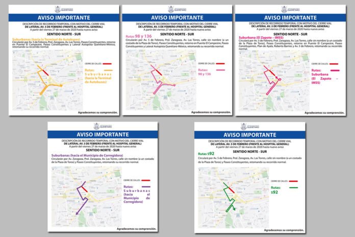 11 rutas del transporte público tendrán un desvío temporal por cierre de lateral en5 de febrero