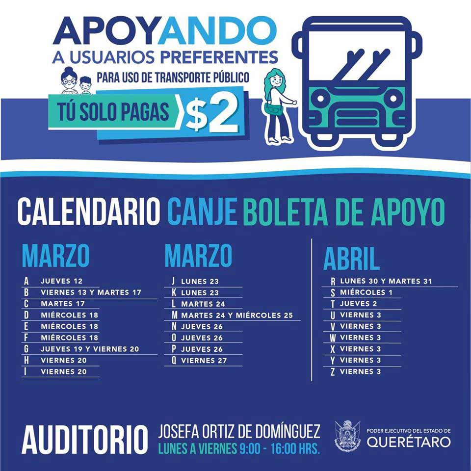 Inicia canje del Apoyo para uso del Transporte Público Qrobús