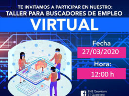 Abren en Querétaro talleres virtuales para buscadores de empleo ante contingencia del COVID-19