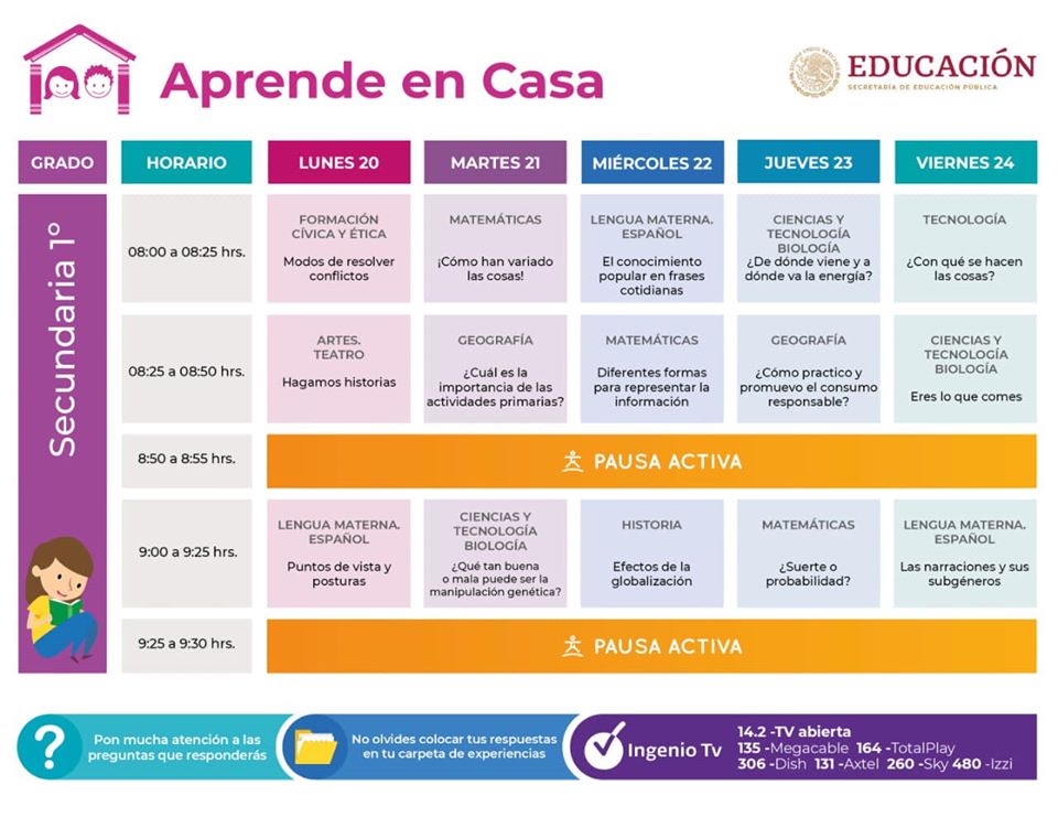 Conoce los horarios del programa Aprende en Casa que se aplica a nivel nacional