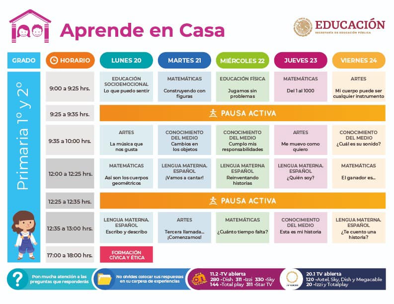 Conoce los horarios del programa Aprende en Casa que se aplica a nivel nacional