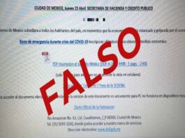 Detectan información falsa sobre un supuesto registro en línea para recibir apoyos del Gobierno de México.
