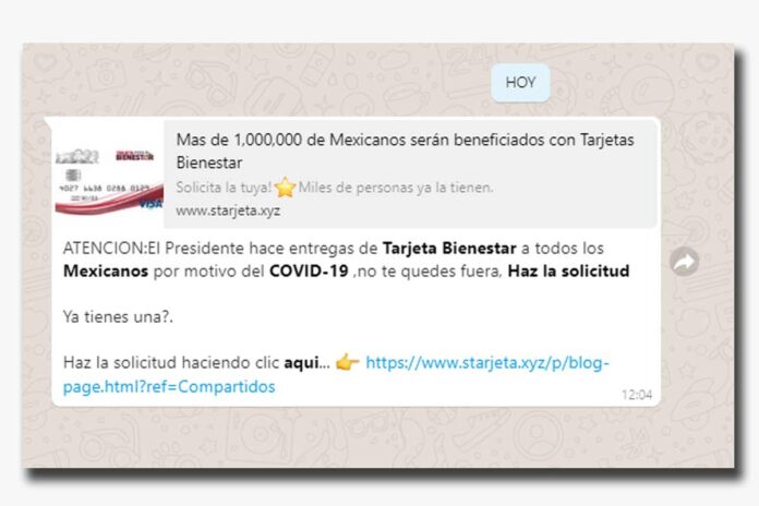 Denuncian intento de fraude en internet con Tarjetas de Bienestar