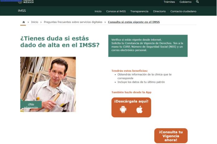 Consulta tu Vigencia de Derechos en el IMSS
