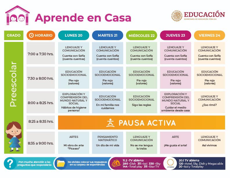 Conoce los horarios del programa Aprende en Casa que se aplica a nivel nacional
