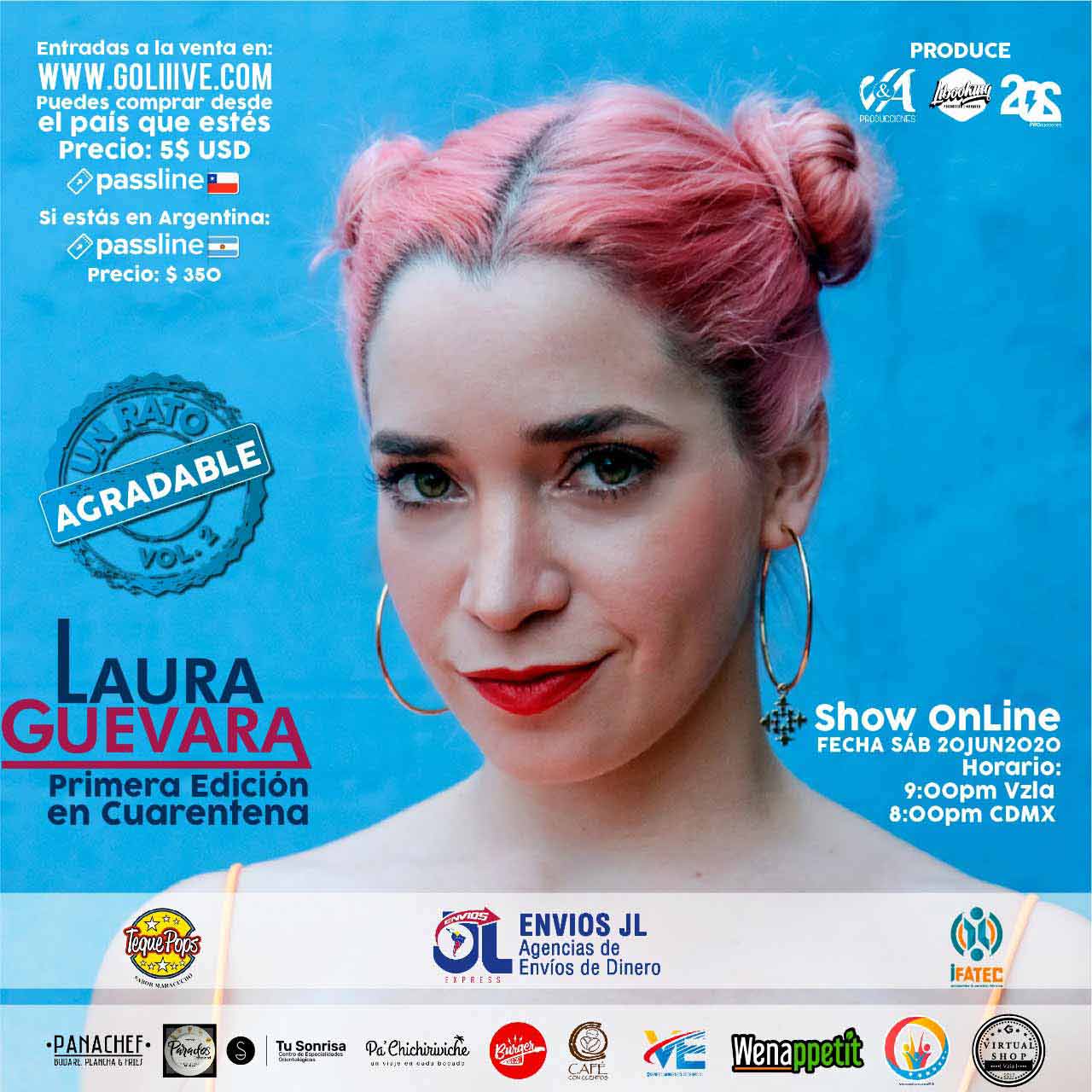 Laura Guevara anuncia su primer concierto ONLINE Este sábado 20 de junio @LaLauraGuevara