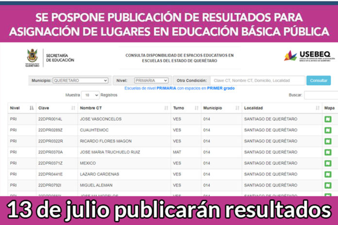 Publicarán resultados de asignación de lugares de educación básica en Querétaro el 13 de julio