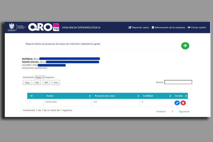 Lanzan en Querétaro plataforma de Vigilancia Epidemiológica, empresas deberán reportar si detectan casos sospechosos