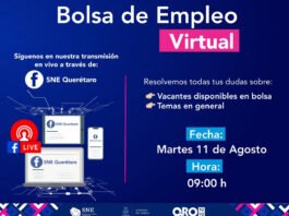 14ª Bolsa de Empleo Virtual de San Juan del Río mañana 11 de agosto