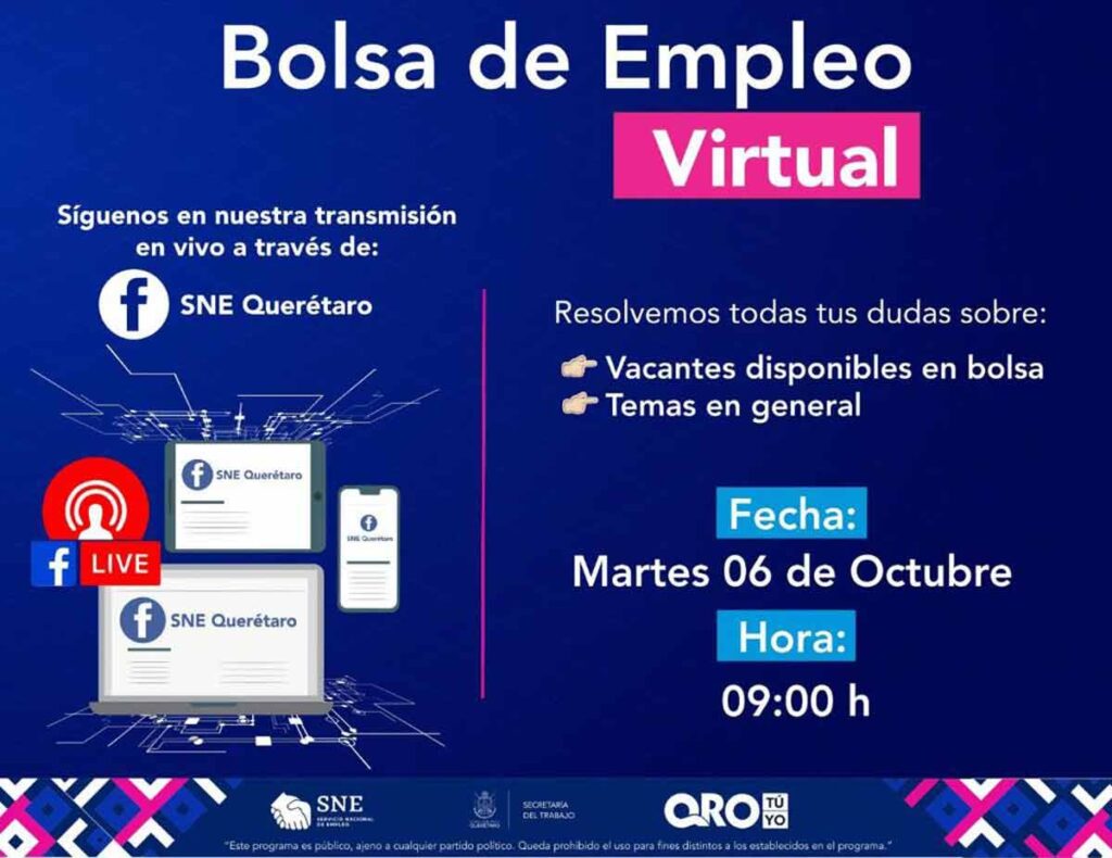 Oferta laboral, atención a empresarios y capacitación del 5 al 8 de octubre en Querétaro