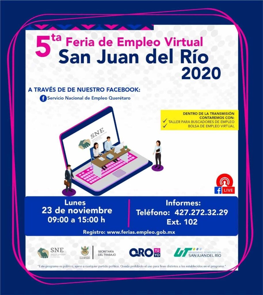 Realizarán dos ferias de empleo con más de 900 plazas formales en Querétaro y SJR