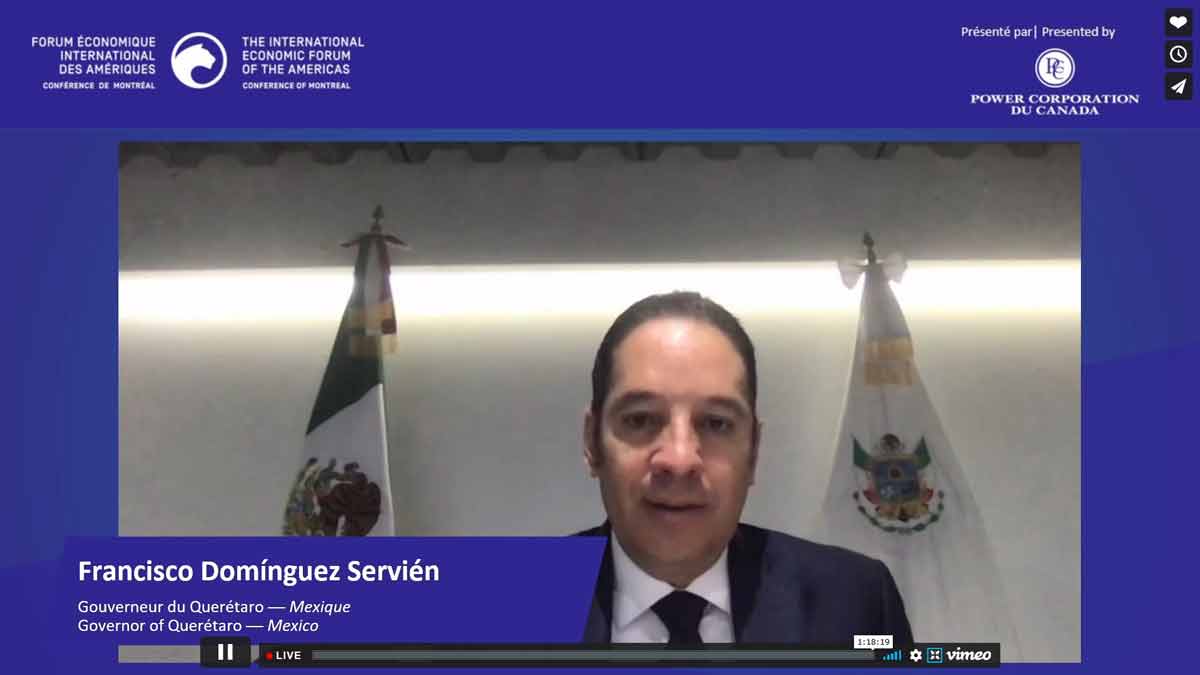 Gobernador de Querétaro participa en la 26ª edición de la Conferencia de Montreal 2020