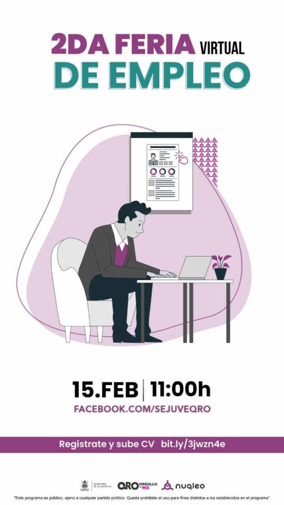 Sejuve a segunda feria virtual de empleo, será este 15 de febrero