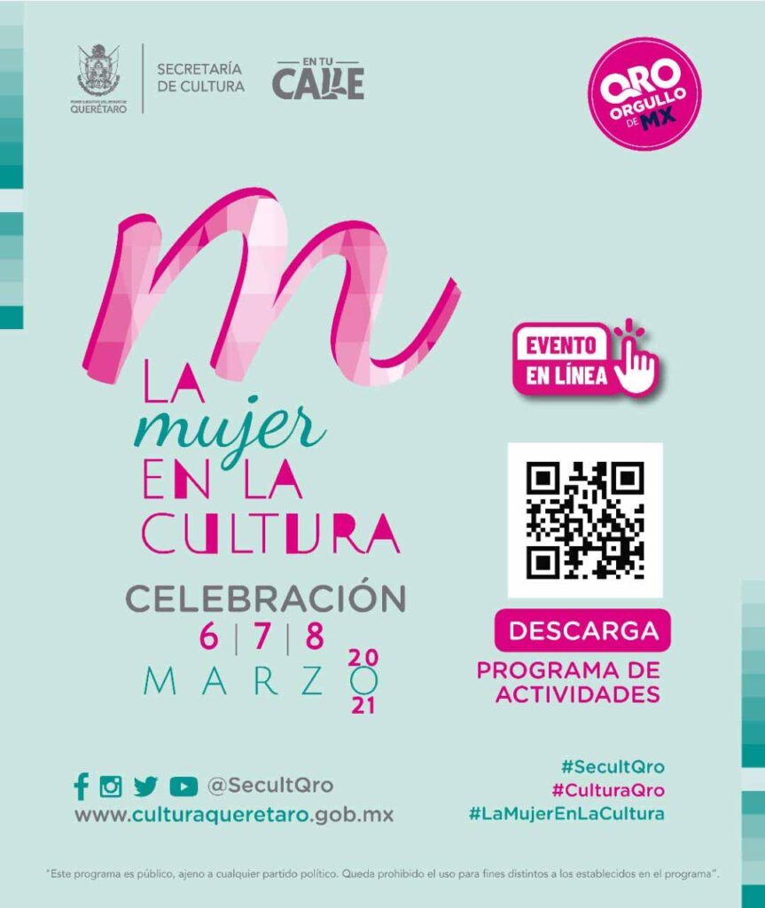 No te pierdas “La mujer en la cultura 2021” del 6 al 8 de marzo