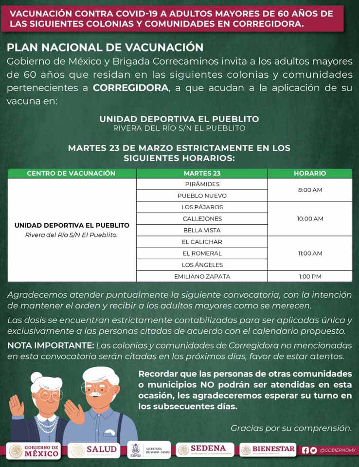 Del 22 al 26 de marzo será la jornada de vacunación contra COVID-19 en Corregidora