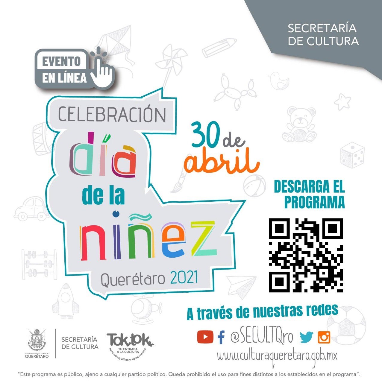 Celebrarán el Día de la niñez Querétaro 2021 de manera virtual