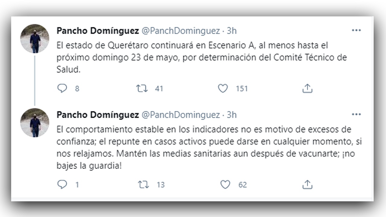 Querétaro se mantiene en Escenario A