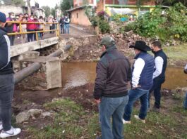 Juan Guzmán coordina trabajos de atención a afectados por lluvias en Huimilpan