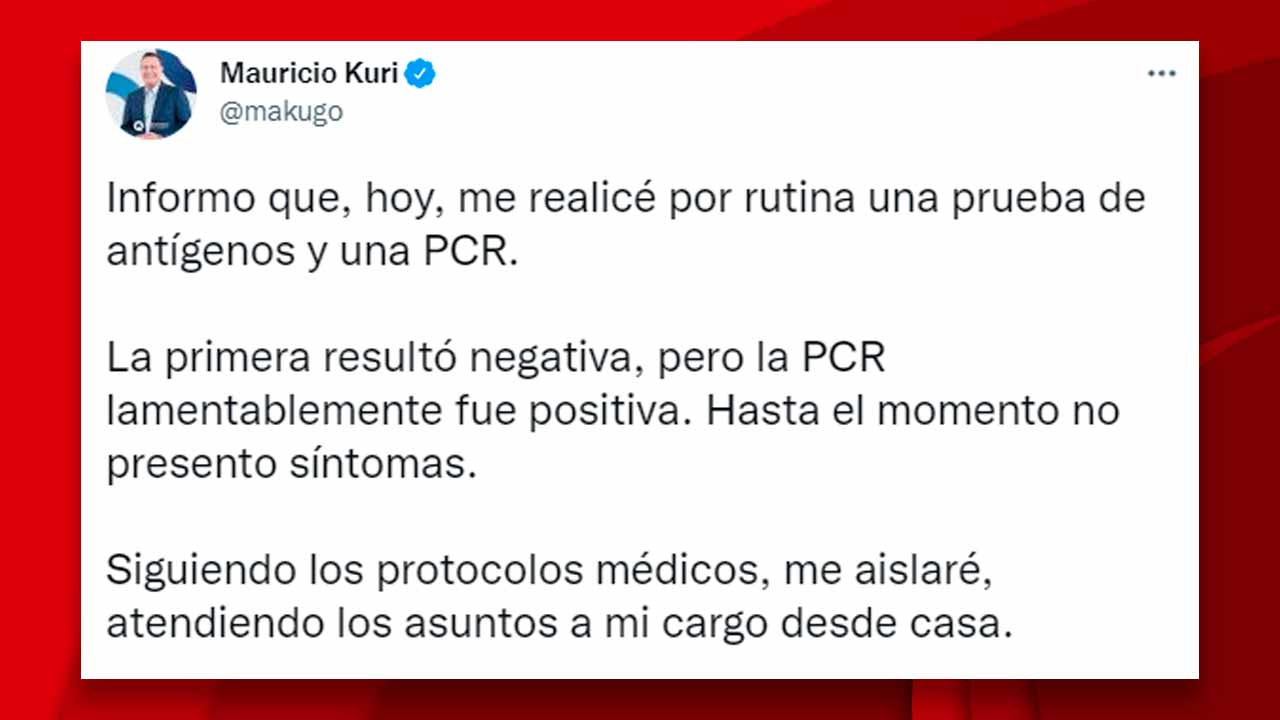 Mauricio Kuri da positivo a COVID-19, sin síntomas, mantendrá aislamiento