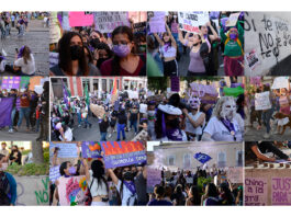 "Ni una más y justicia", exigen durante marcha mujeres en Querétaro