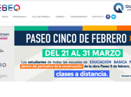 Escuelas públicas aledañas a Paseo 5 de febrero irán a clases a distancia del 21 al 31 de marzo