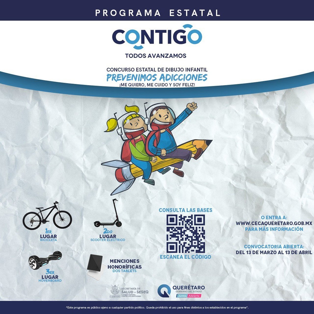 Participa en el Concurso Estatal de Dibujo Infantil para Prevenir adicciones