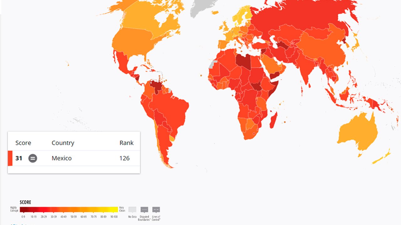 México, El Peor Evaluado En Percepción De La Corrupción Entre Los ...