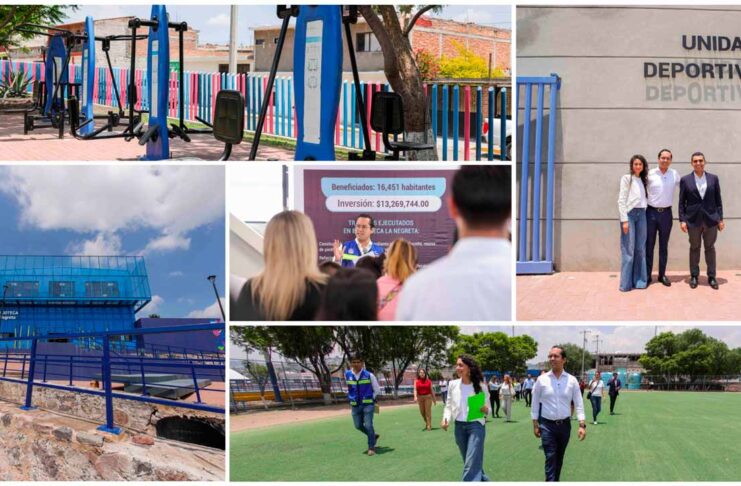 Chepe Guerrero entrega rehabilitación de la Unidad Deportiva, Jardín Principal y Biblioteca en La Negreta