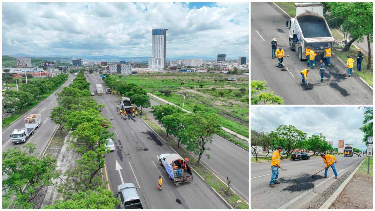 Dan mantenimiento emergente a Paseo de la República en Querétaro