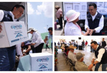 Luis Nava lleva apoyos alimentarios y salud a Tequisquiapan