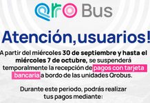 Qrobus suspende pagos con tarjeta bancaria del 30 de septiembre al 7 de octubre Qrobus suspende pagos con tarjeta bancaria del 30 de septiembre al 7 de octubre